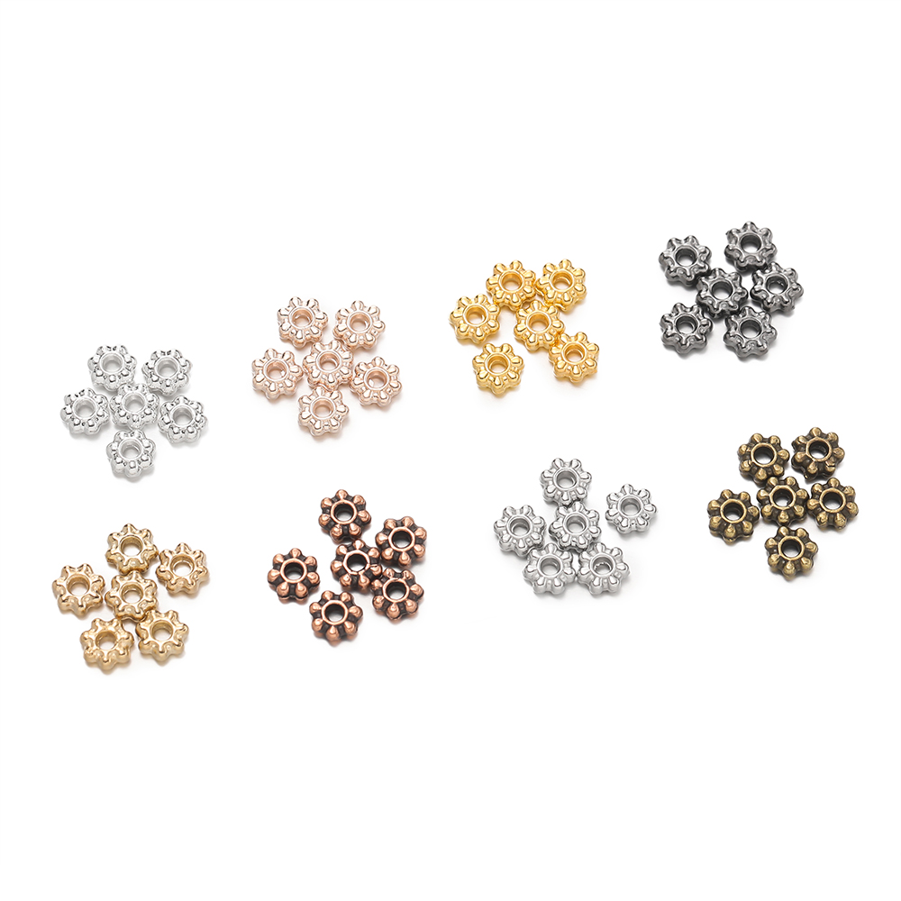 200Pcs 4/6mm Alloy Snowflake B - Flower Supplies 评论和价格