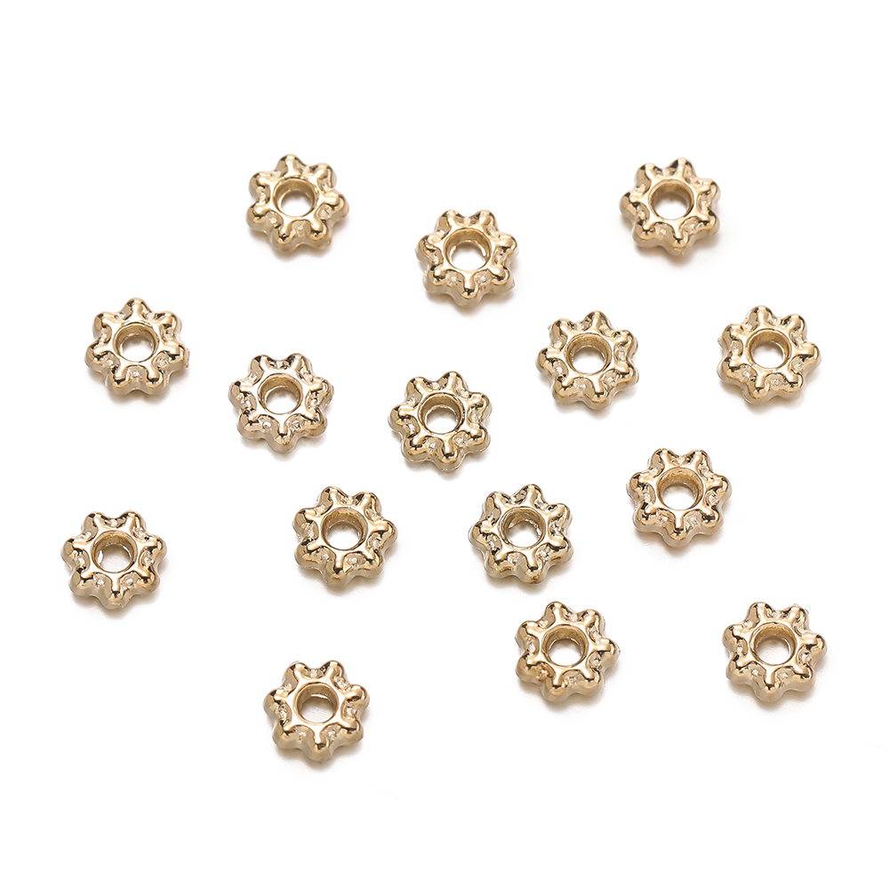 200Pcs 4/6mm Alloy Snowflake B - Flower Supplies 评论和价格
