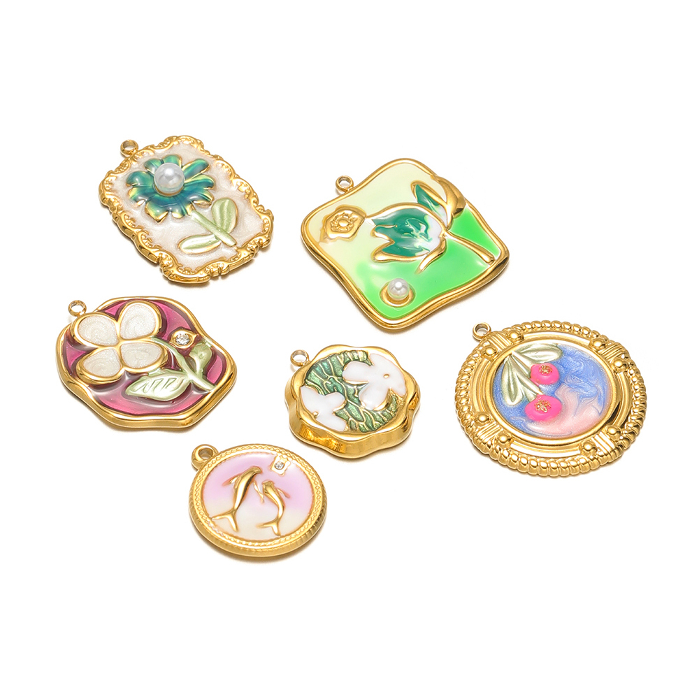 4Pcs Stainless Steel Enamel Fl - Flower Supplies 评论和价格