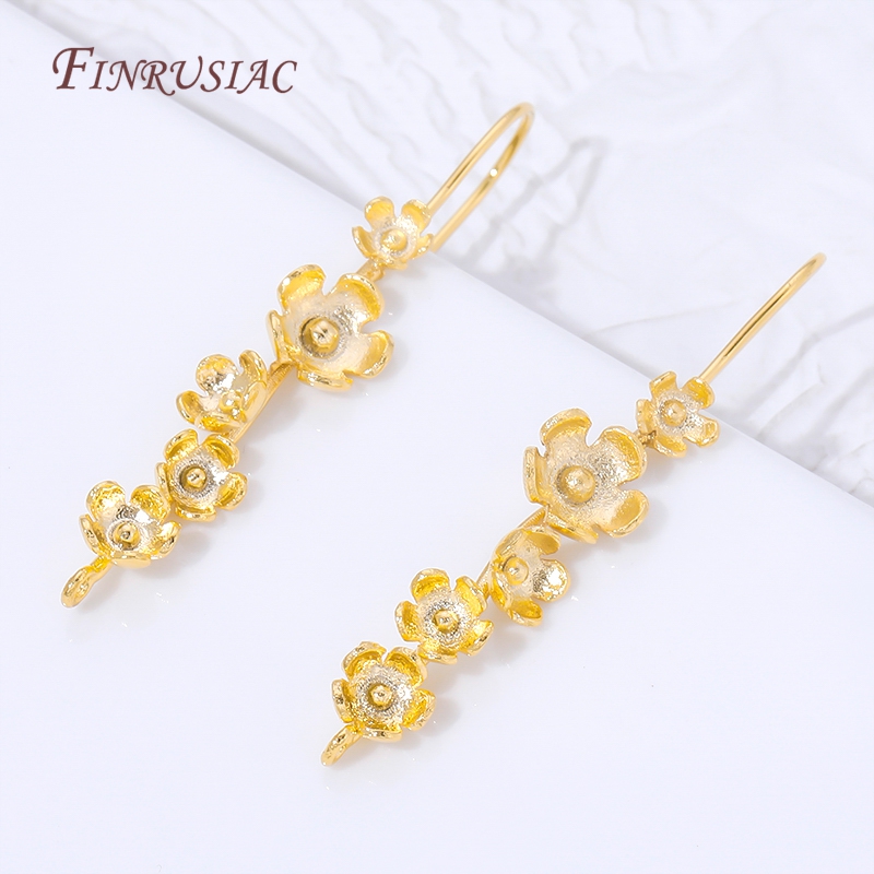 18K Gold Plated Flower Earring - Flower Supplies 评论和价格